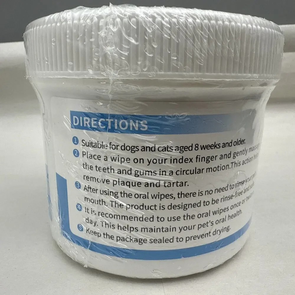 Dog Teeth Cleaning Wipes, Dog Dental Wipes for Dog Tooth Pet Dental Finger Wipes
